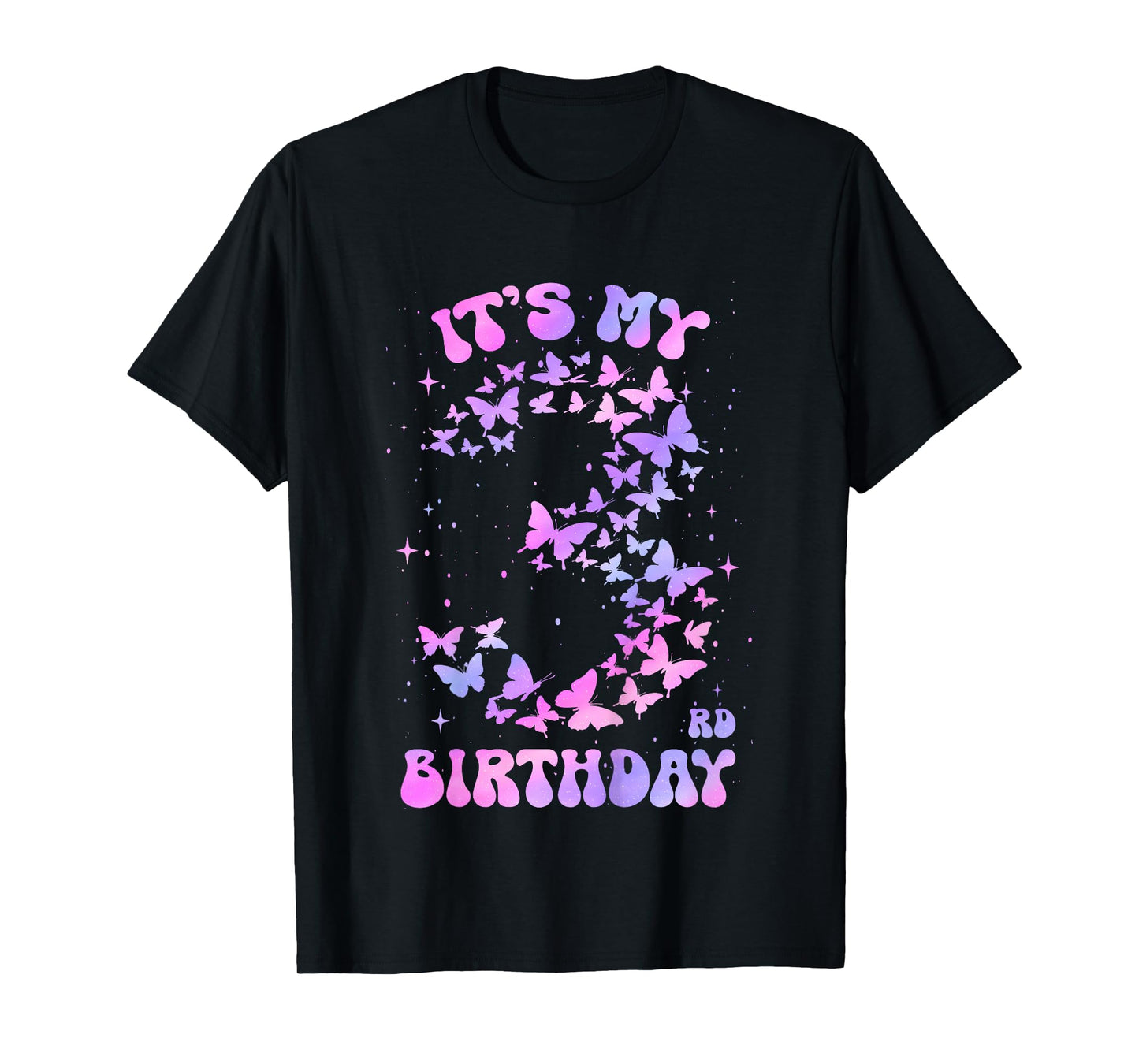 3 Year Old Birthday Girl Butterfly It's My 3rd Birthday T-Shirt
