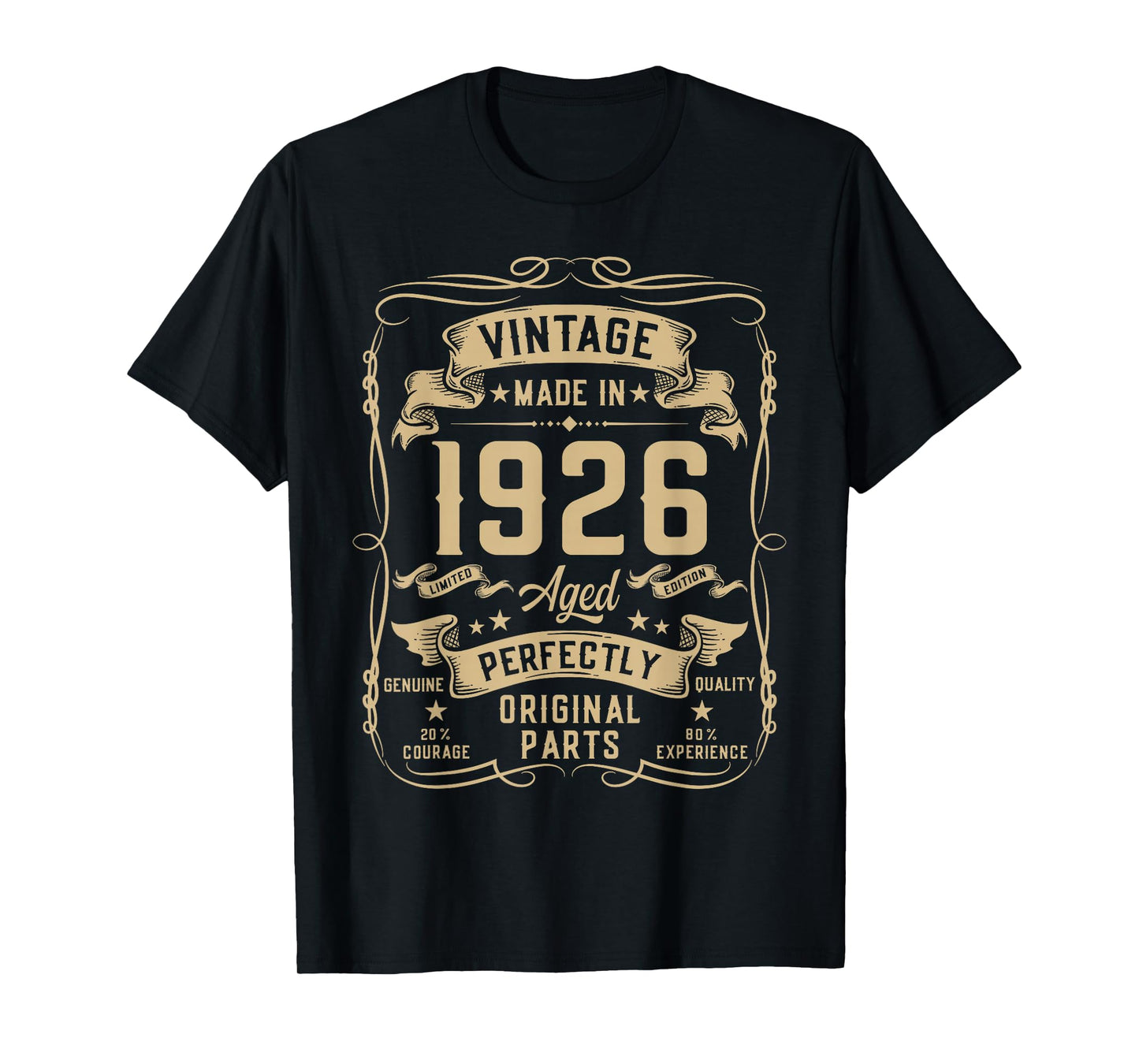 Vintage 1926 100yr 100th Birthday Gifts for Men 100 Year Old T-Shirt
