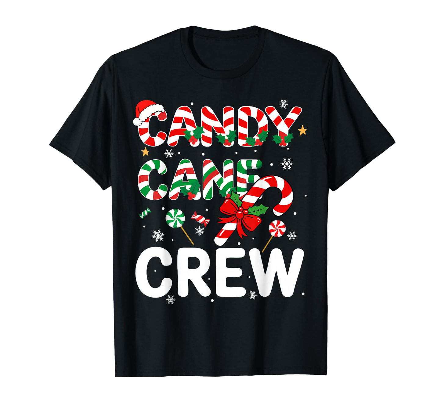 Candy Cane Crew Matching Family Group Candy Lover Pajamas T-Shirt