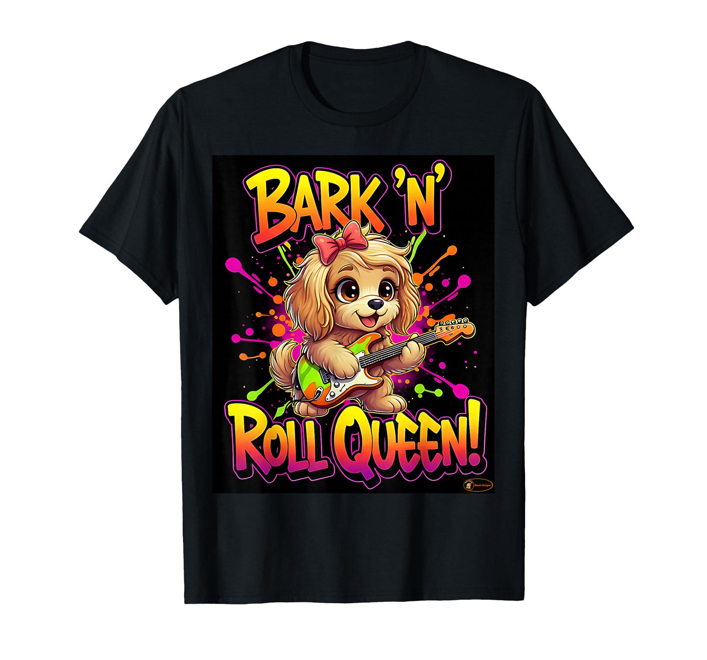 Cute Puppy Playing Guitar - Funny Music Lover Design T-Shirt