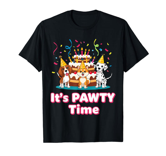 Happy Birthday Dog Shirt for Pet Lovers, Fun It's Pawty Time T-Shirt