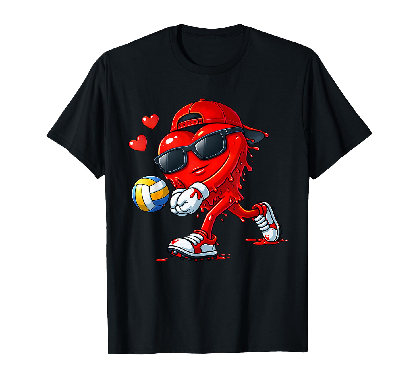 Valentine Volleyball Heart Drip Sport Valentines Day Boys T-Shirt