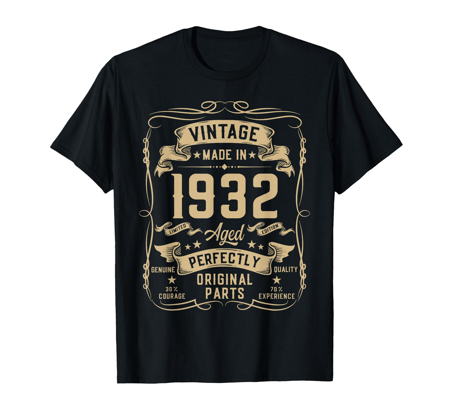 Vintage 1932 94yr 94th Birthday Gifts for Men 94 Years Old T-Shirt
