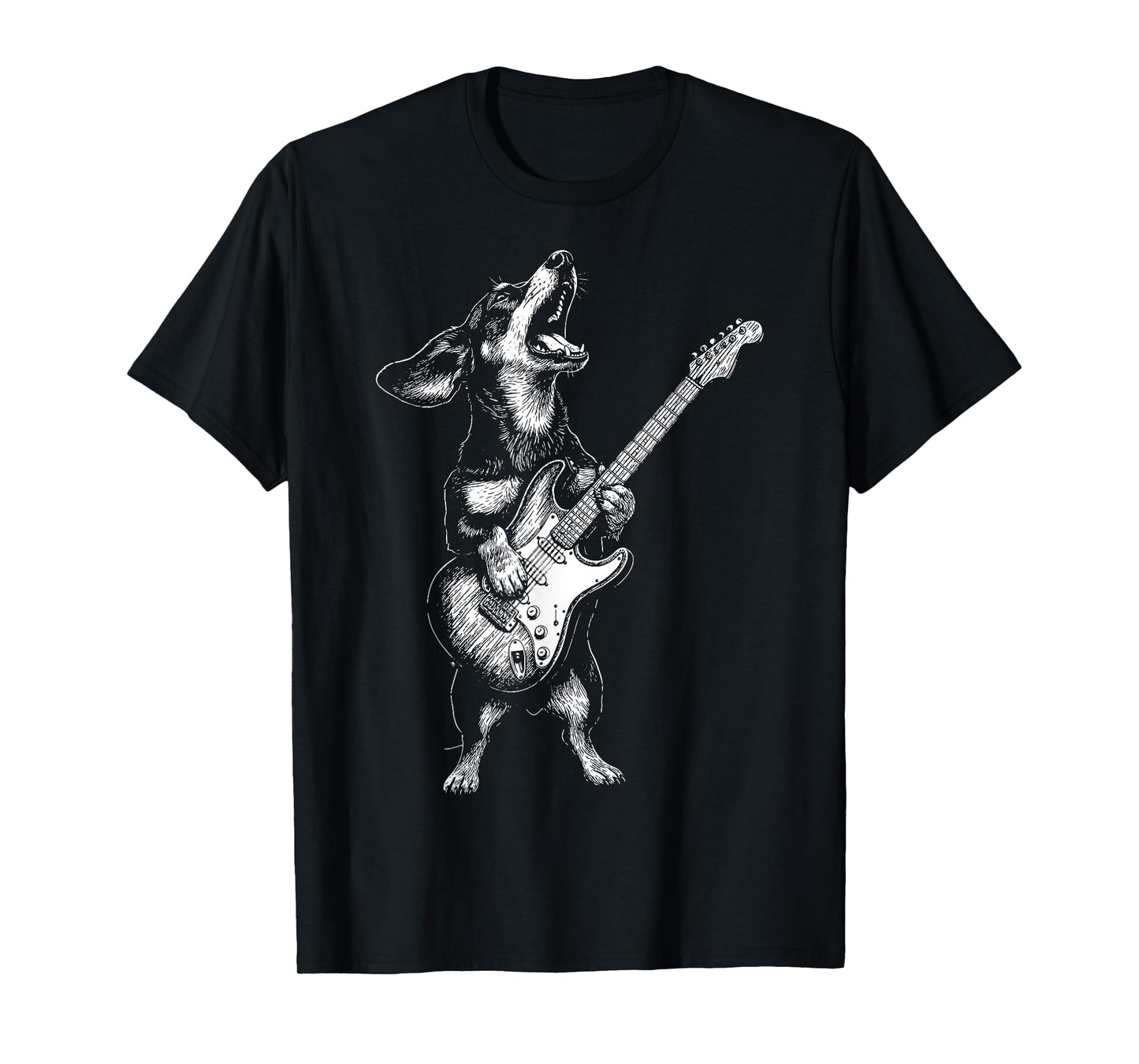 Dachshund Playing Guitar Weiner Dog T-Shirt