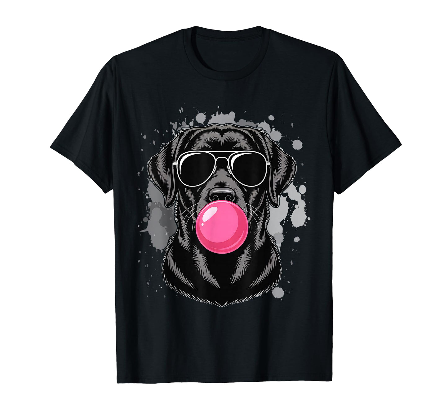 Black Lab Labrador Dog Bubblegum Sunglasses Cool and Funny T-Shirt