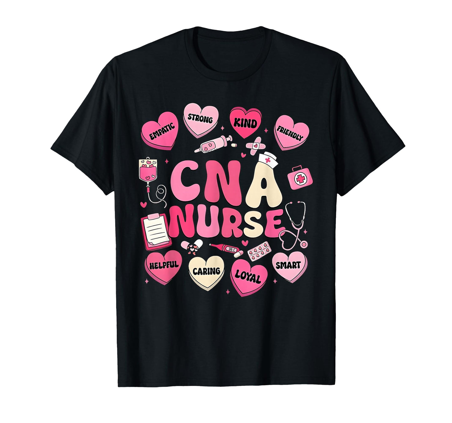 Valentine CNA Nurse Hearts Coquette Pink Women T-Shirt