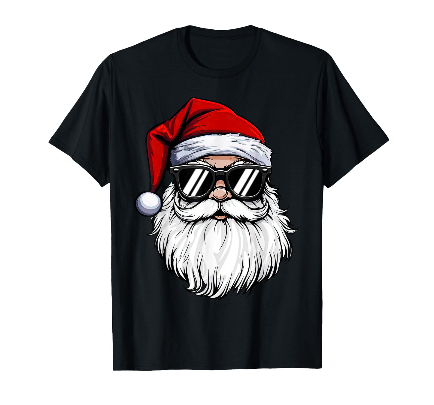 Santa Face Retro Sunglasses Christmas Shirts for Mens Boys T-Shirt