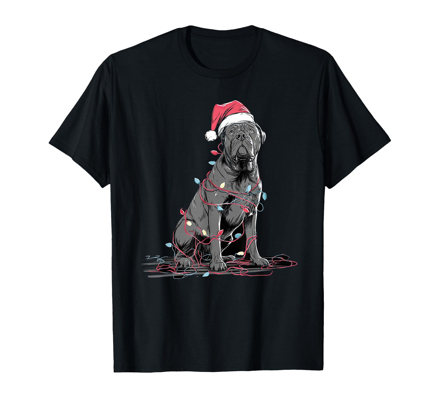 Funny Cane Corso Christmas Graphics Dog Lights Lover T-Shirt