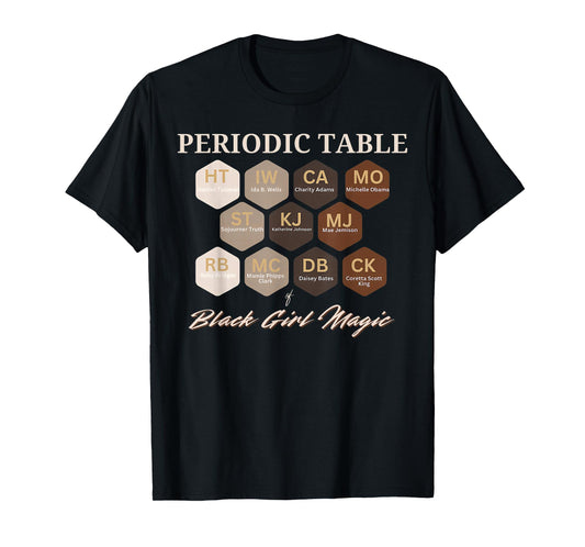 Periodic Table of Black Girl Magic Black History Teacher Kid T-Shirt