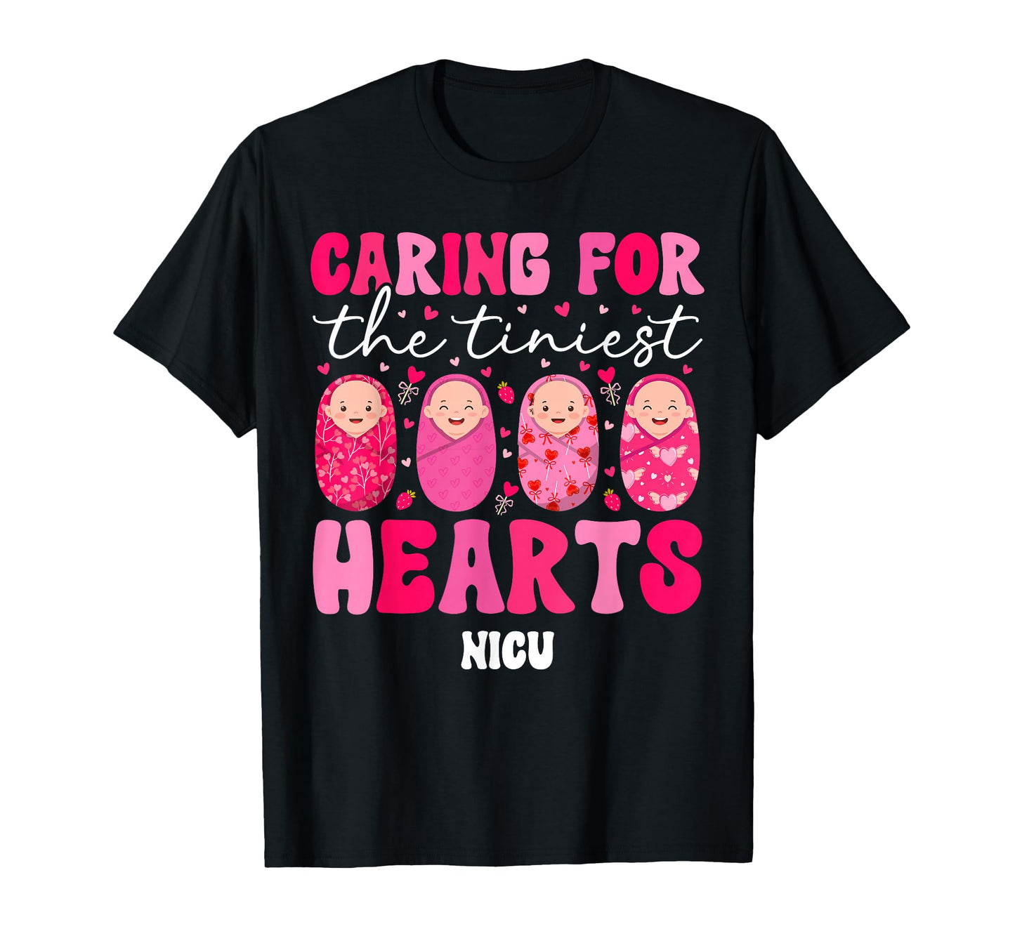 Groovy NICU Valentine NICU Nurse Valentines Day NICU Nursing T-Shirt
