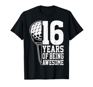 16 Years of Being Awesome Golf Player 16th Birthday T-Shirt
