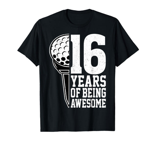 16 Years of Being Awesome Golf Player 16th Birthday T-Shirt