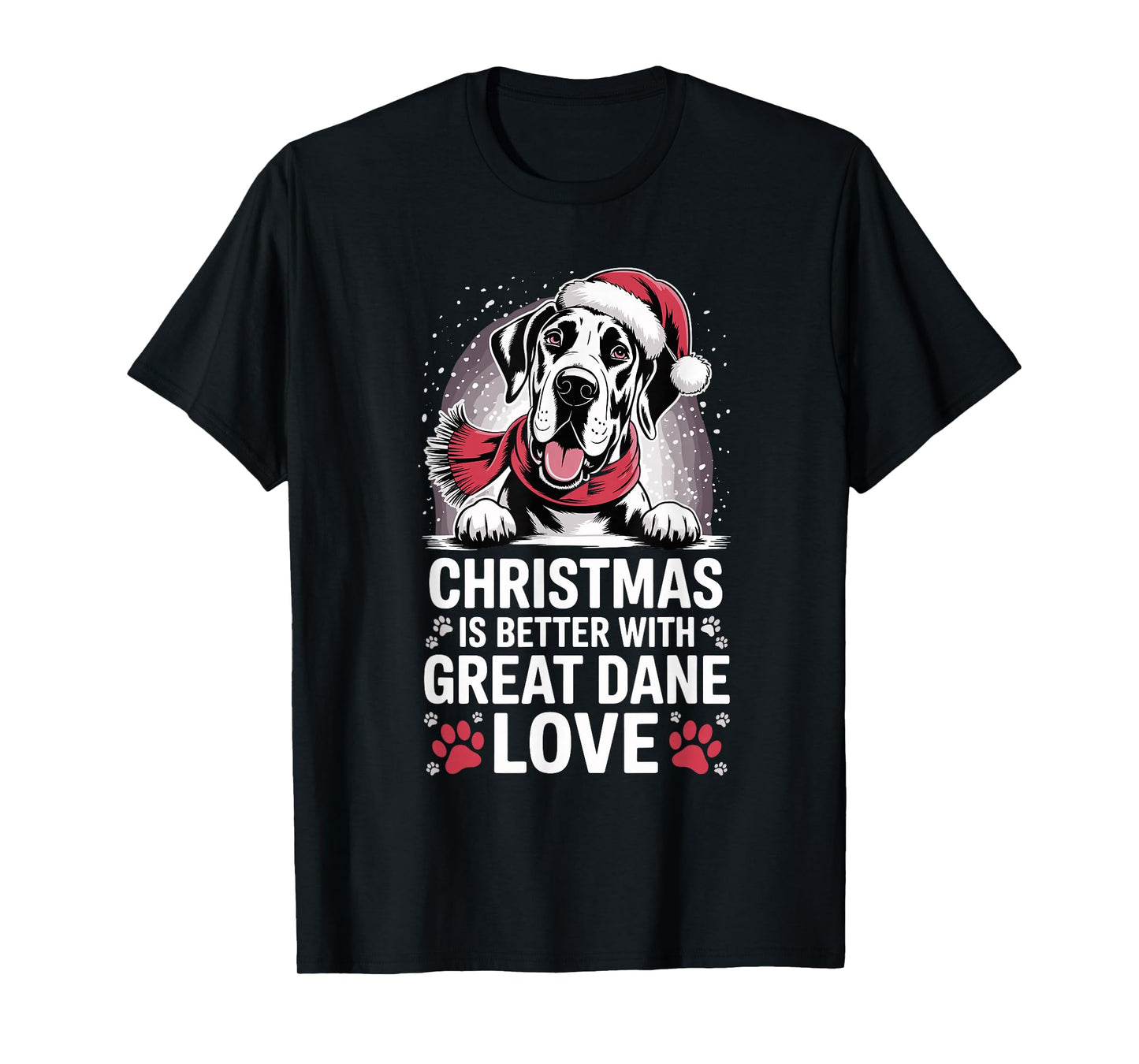 Cute Xmas Puppy Christmas is Better with Great Dane Love T-Shirt