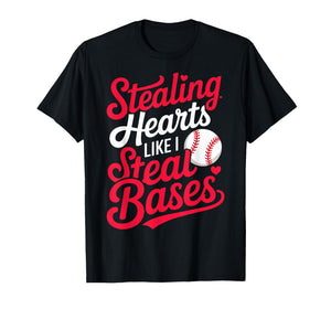 Stealing Hearts Like I Steal Bases Cute Baseball Boys T-Shirt