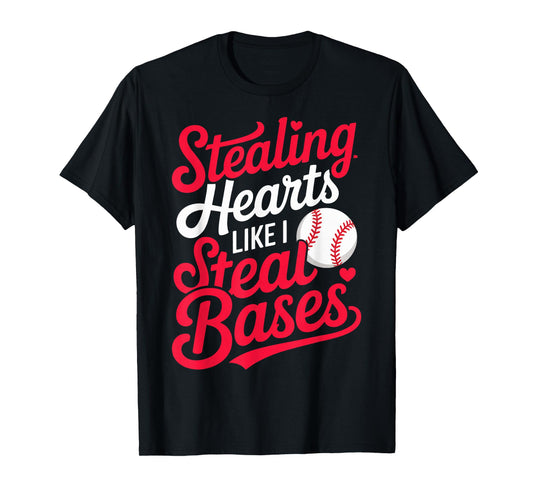 Stealing Hearts Like I Steal Bases Cute Baseball Boys T-Shirt