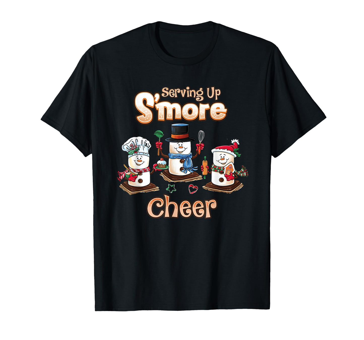 Serving Up S’More Cheer Lunch Lady Christmas Lunch Crew T-Shirt