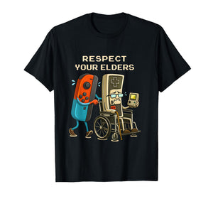 Respect Your Elders Gaming Control Retro Funny Gamer T-Shirt