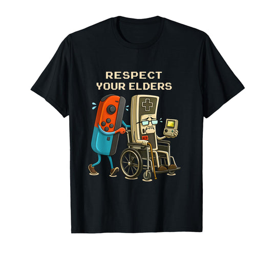 Respect Your Elders Gaming Control Retro Funny Gamer T-Shirt