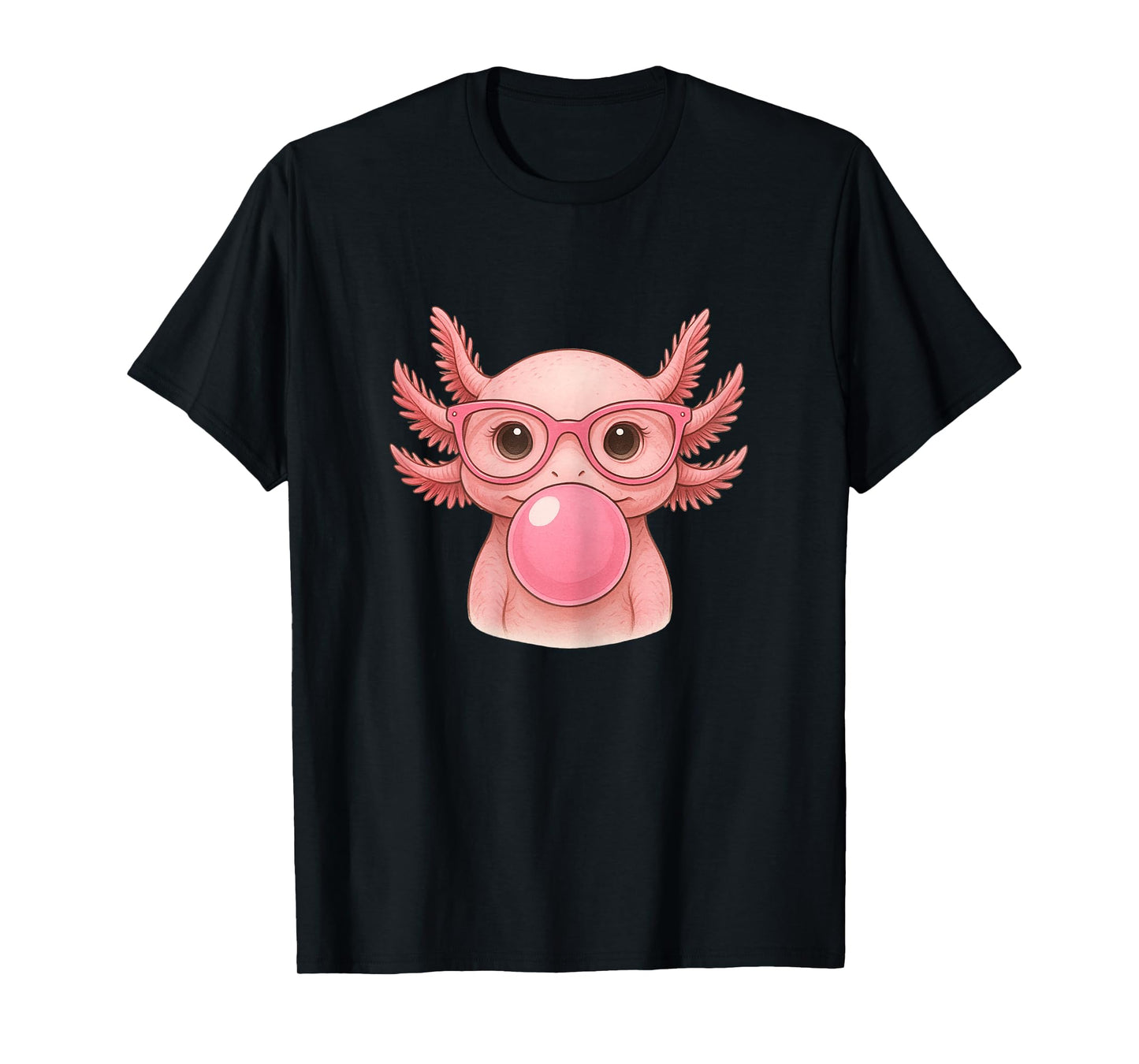 Funny Axolotl Bubble Gum for Women. Cute Axolotl Glasses T-Shirt