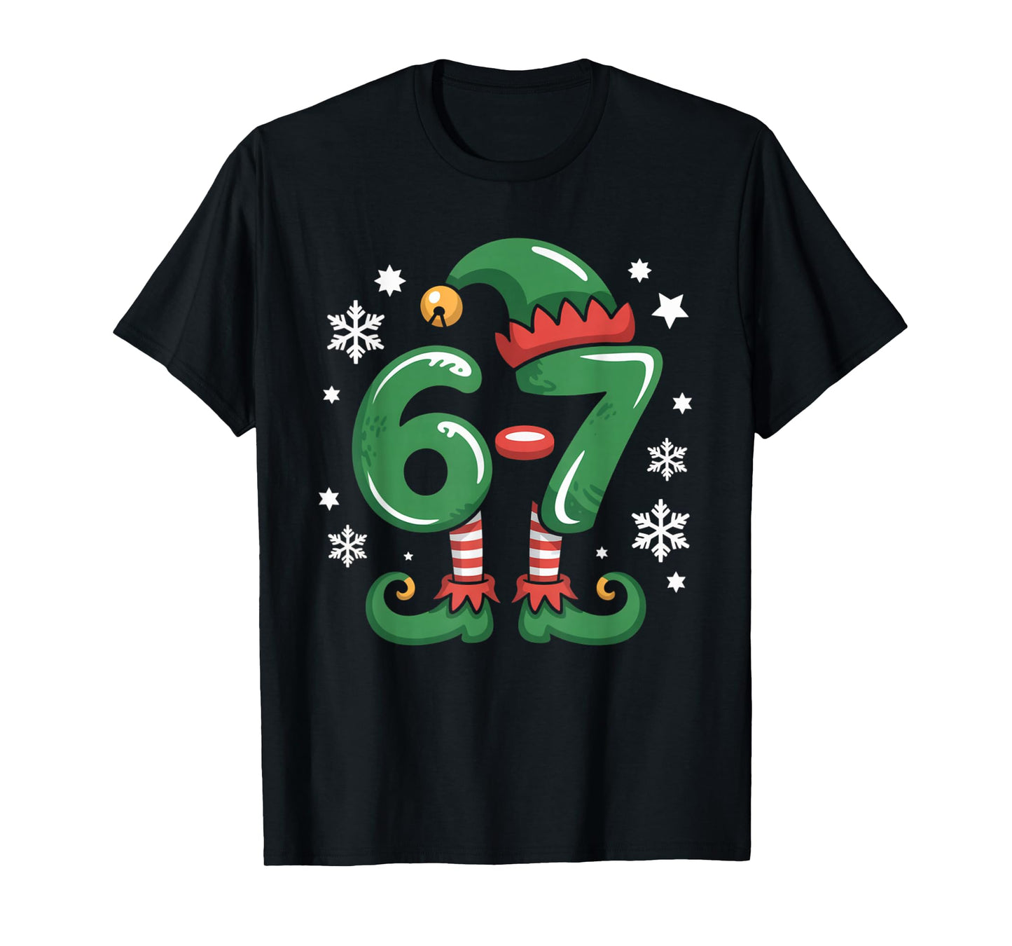 Funny 6 7 Elf Christmas Six Seven Matching Family Xmas Meme T-Shirt