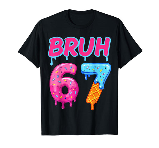Baseball Ice Cream Drip Number 67 Player Or 67th Birthday T-Shirt