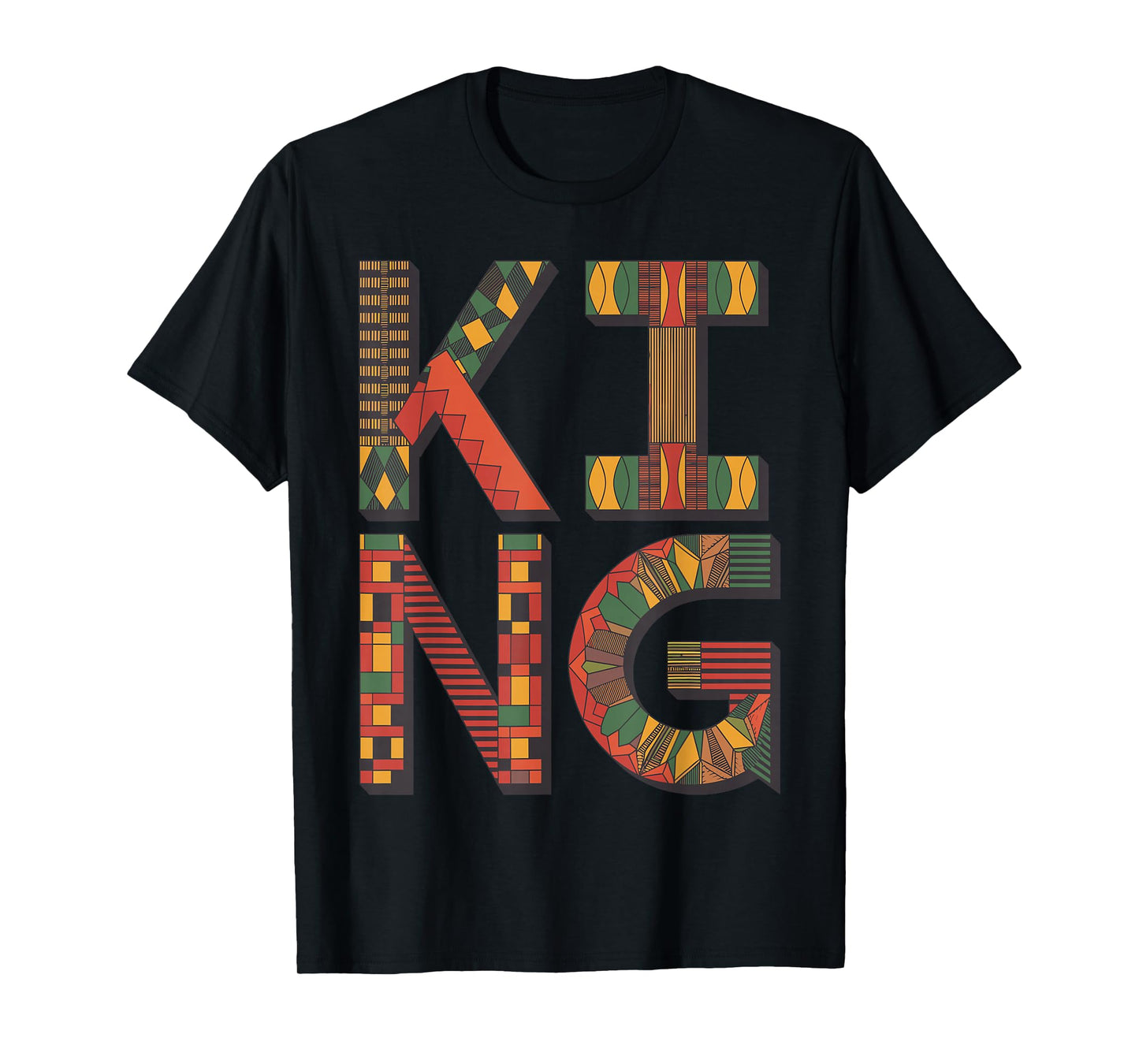 African King Art for Men Dad Boys African Print Melanin King T-Shirt