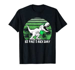 Happy St Pat Trex Day Dino St Patricks Day Toddler Boys Kids T-Shirt