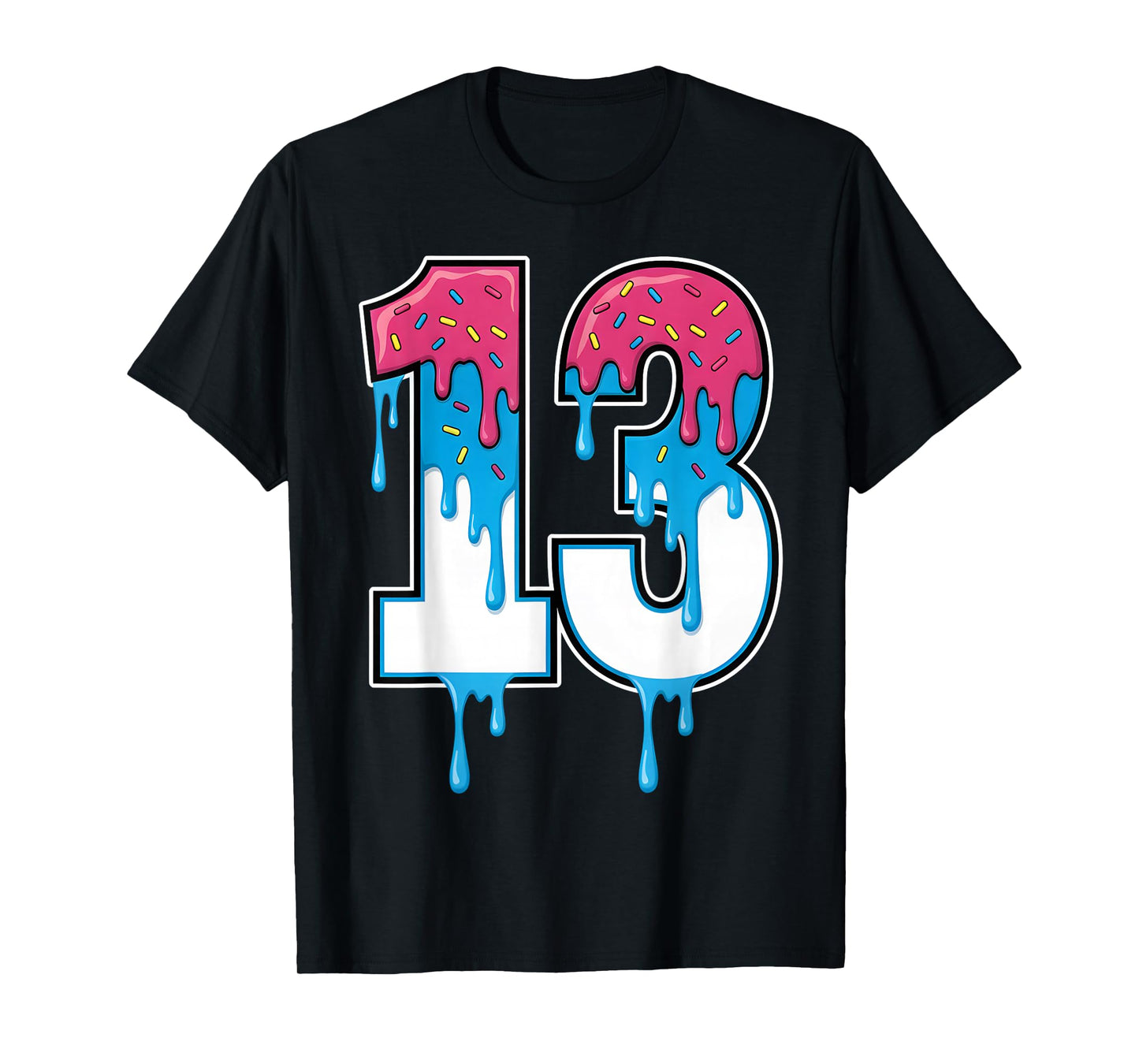 Number 13 Team Sports Ice Cream Drip Matching Varsity 13 T-Shirt