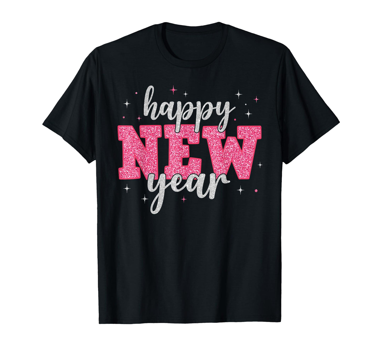 Retro Pink Happy New Year New Year's Eve 2026 Girl Women T-Shirt