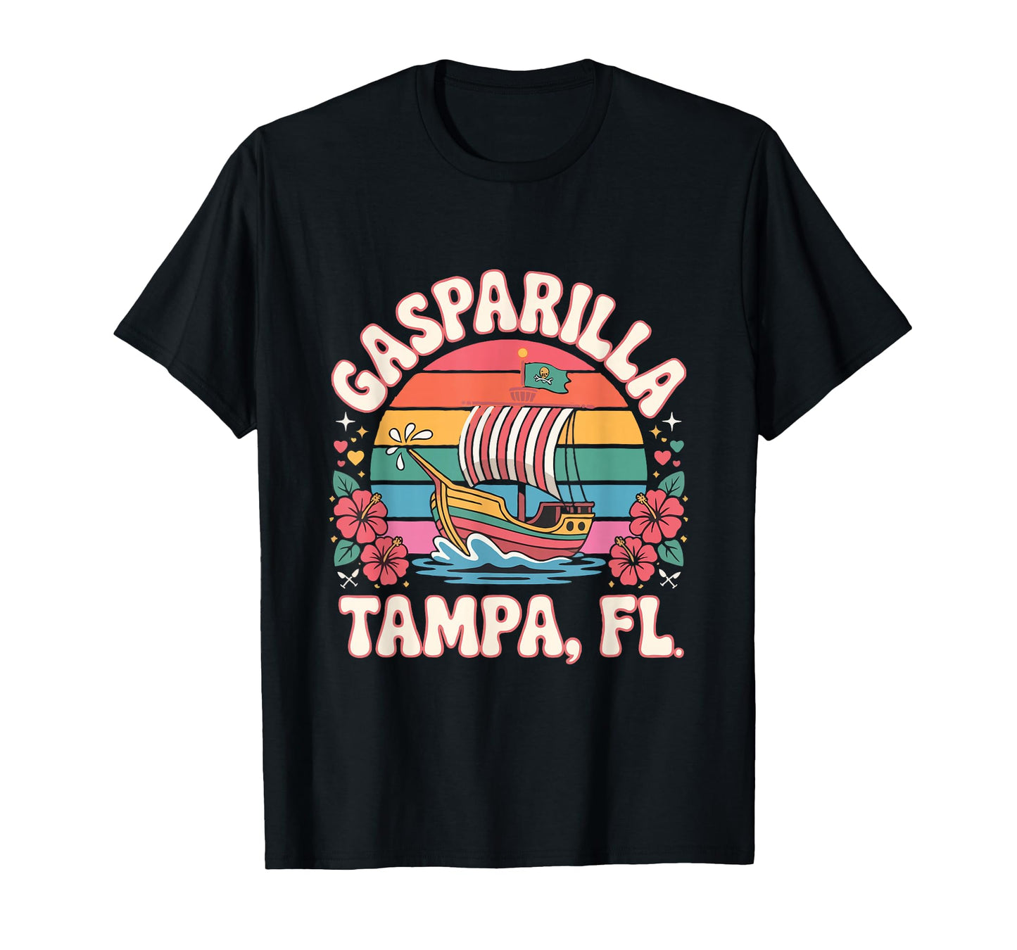 Retro Tampa FL Gasparilla Fest Pirate Ship 2026 T-Shirt