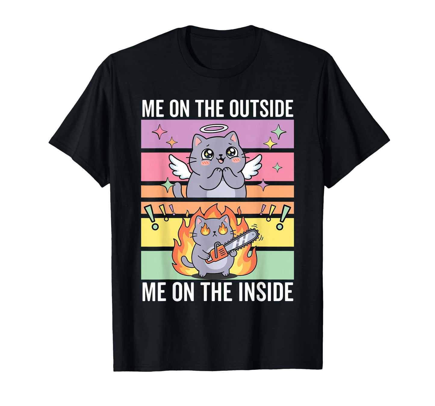 Cat with Chainsaw, Angry Cat, Dark Humor T-Shirt