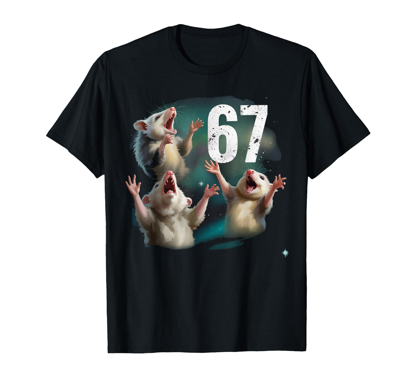 67 Possum Howling at The Moon 67 T-Shirt 6 7 Halloween 67 T-Shirt