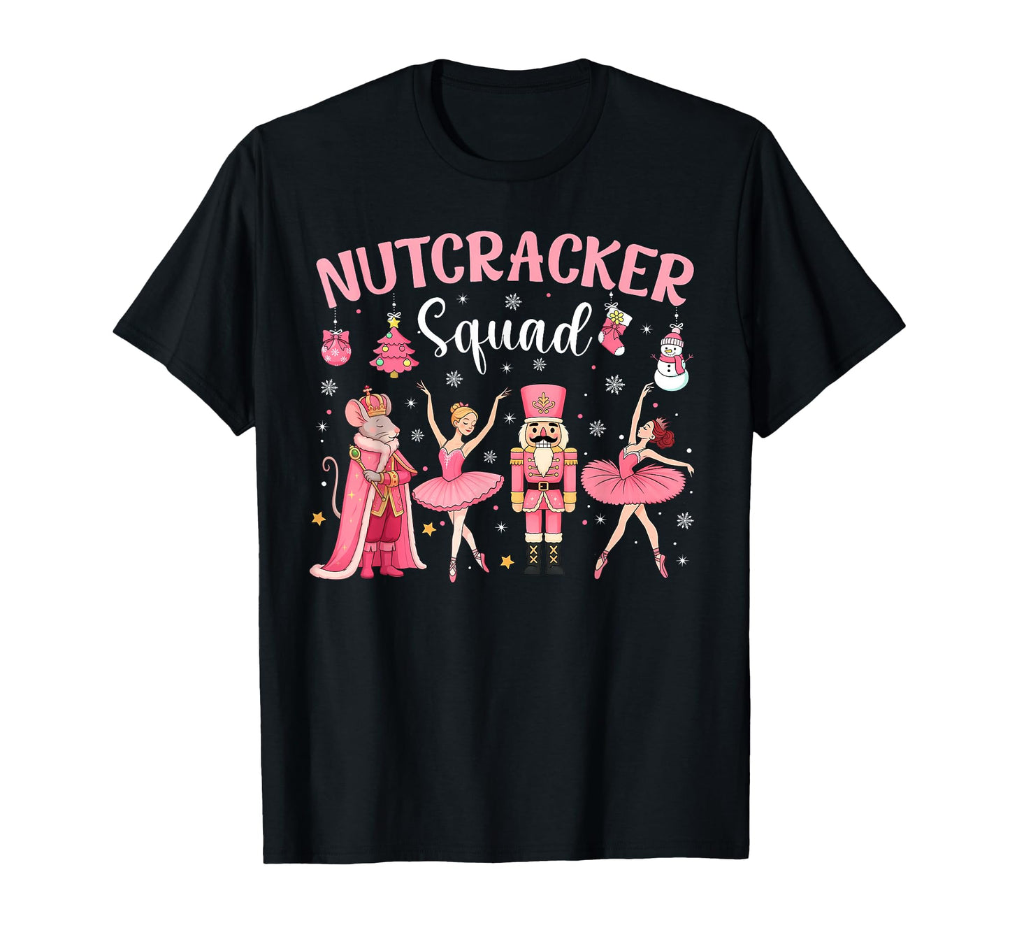 Nutcracker Squad Christmas Ballet Dance Cute Pink Ballerina T-Shirt