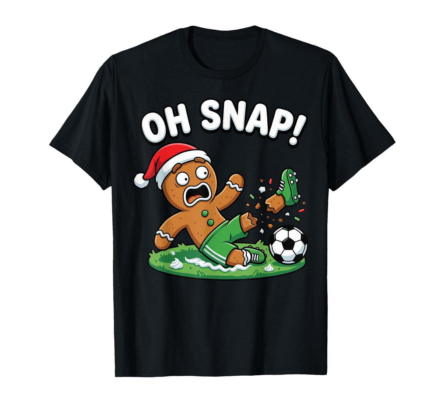Oh Snap Gingerbread Soccer Kick Funny T-Shirt