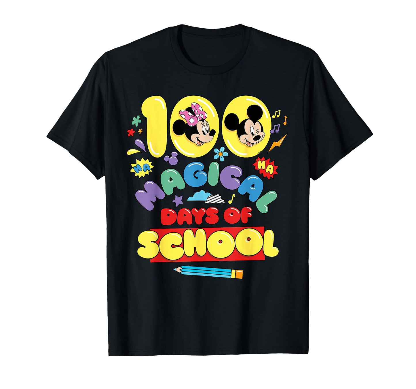 Disney Mickey & Minnie 100 Magical Days of School 100th Day T-Shirt