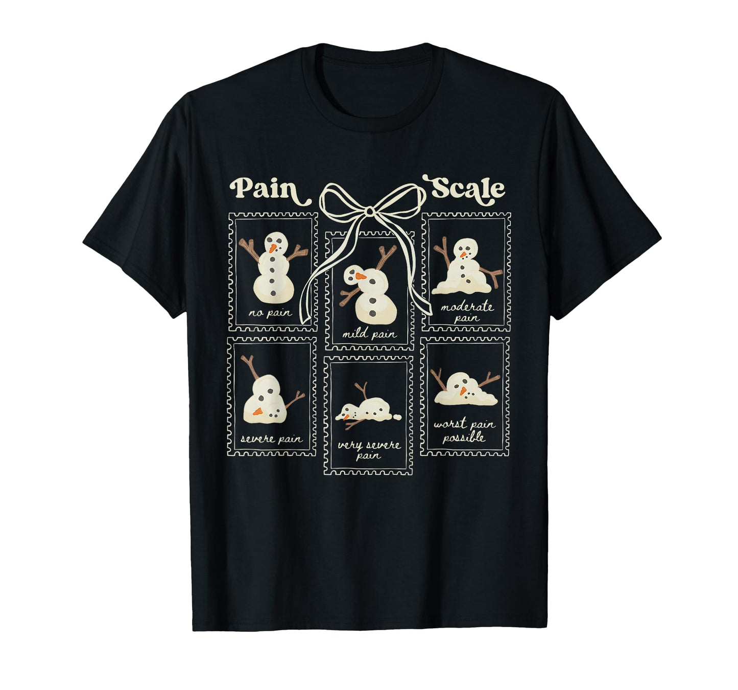 Pain Scale Snowman Nurse Christmas Xmas Snow Pajamas Holiday T-Shirt