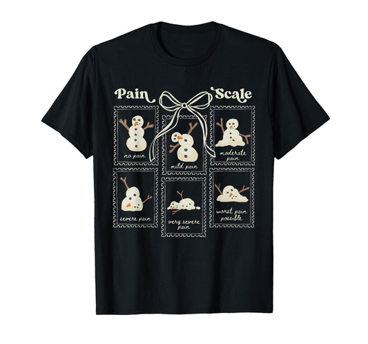Pain Scale Snowman Nurse Christmas Xmas Snow Pajamas Holiday T-Shirt
