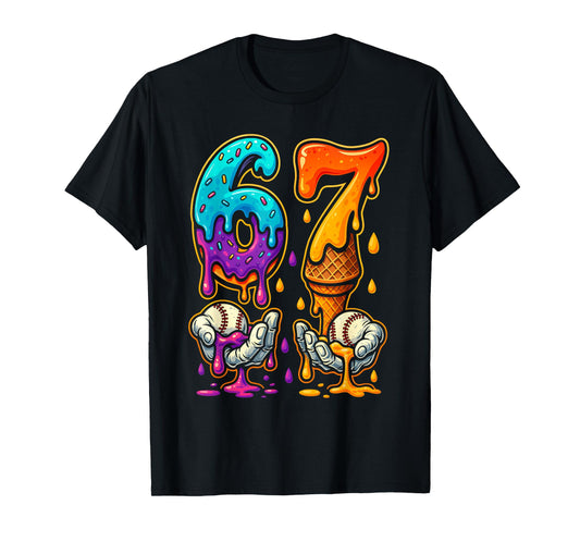 6 7 Six Seven Baseball Drip Gen Z Alpha Meme Slang Boys Kids T-Shirt