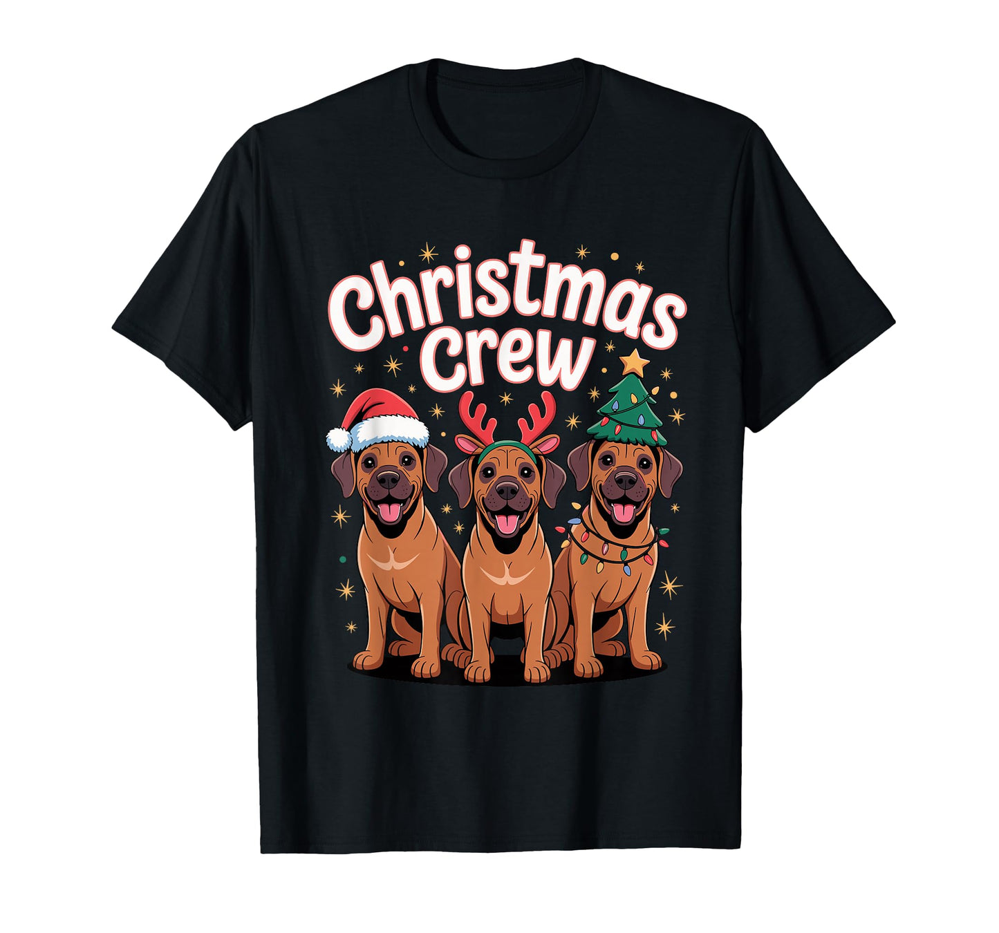 Christmas Crew Xmas Dog Funny Christmas Rhodesian Ridgeback T-Shirt