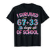 I Survived 67 + 33 Days of School Ice Cream Drip Girl Boy T-Shirt