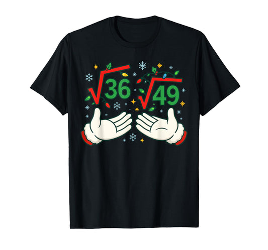 Funny Christmas 67 Square Root Math Teacher Six Seven Meme T-Shirt