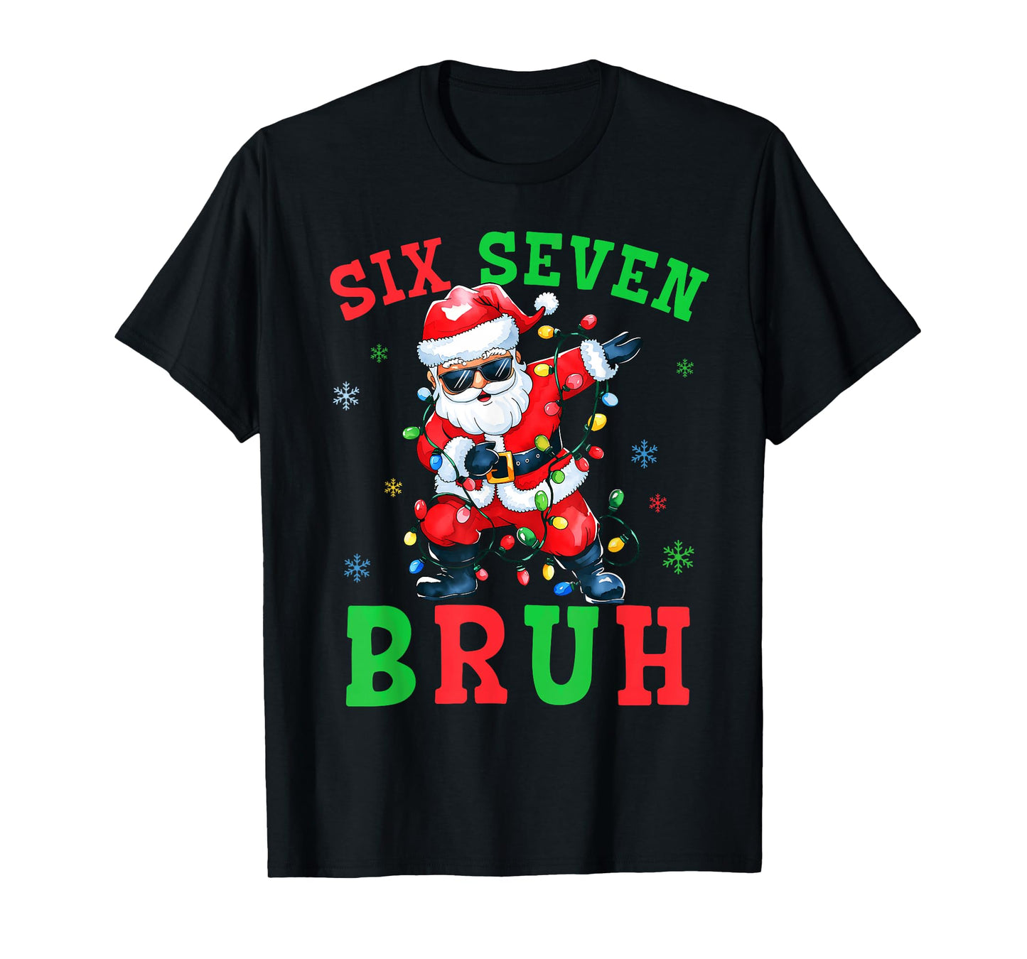 67 Christmas Six Seven Bruh Meme Santa Dabbing Christmas 6 7 T-Shirt