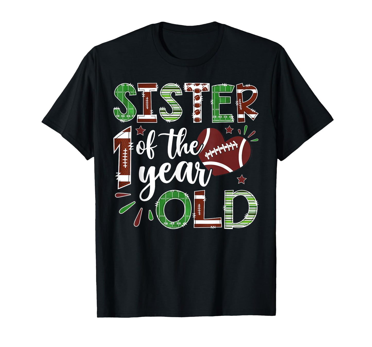 Sister of The 1 Year Old Football First Birthday Boy T-Shirt