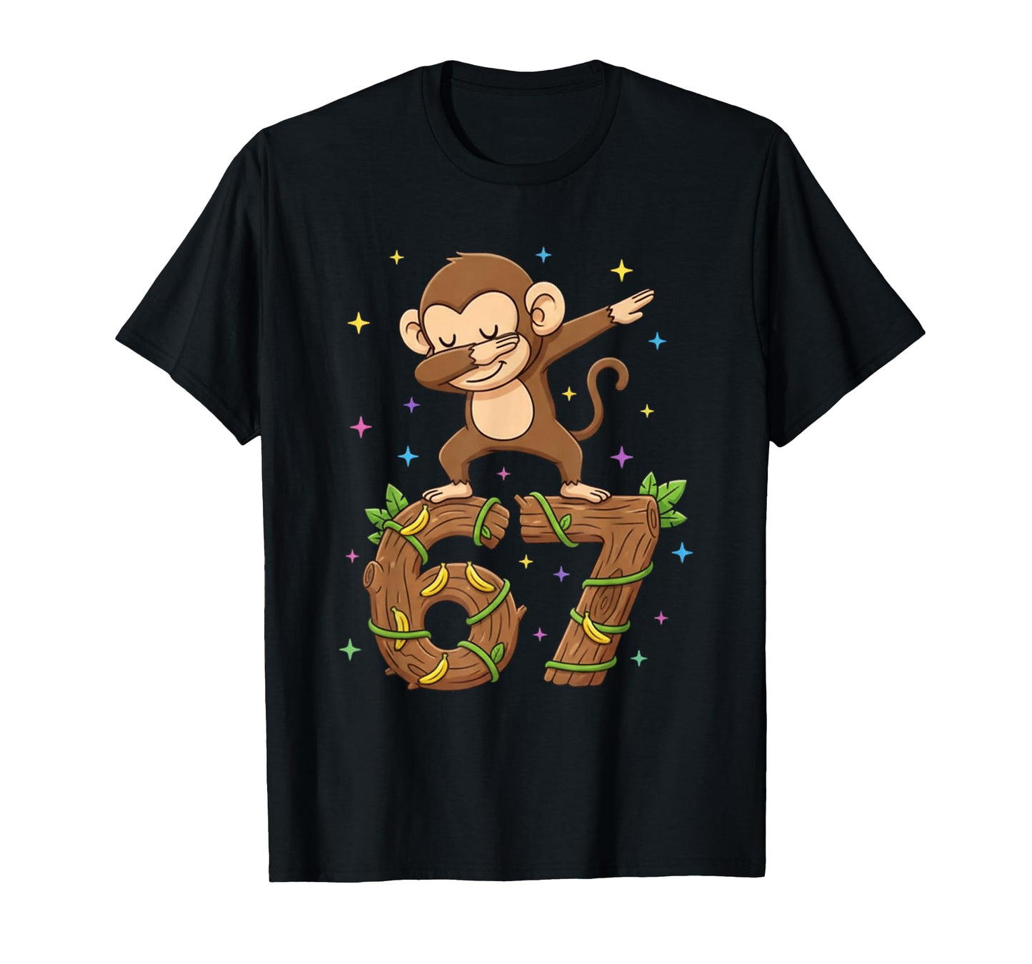 Dabbing Monkey 67 Funny Six Seven Gen Z Slang Meme Cute T-Shirt