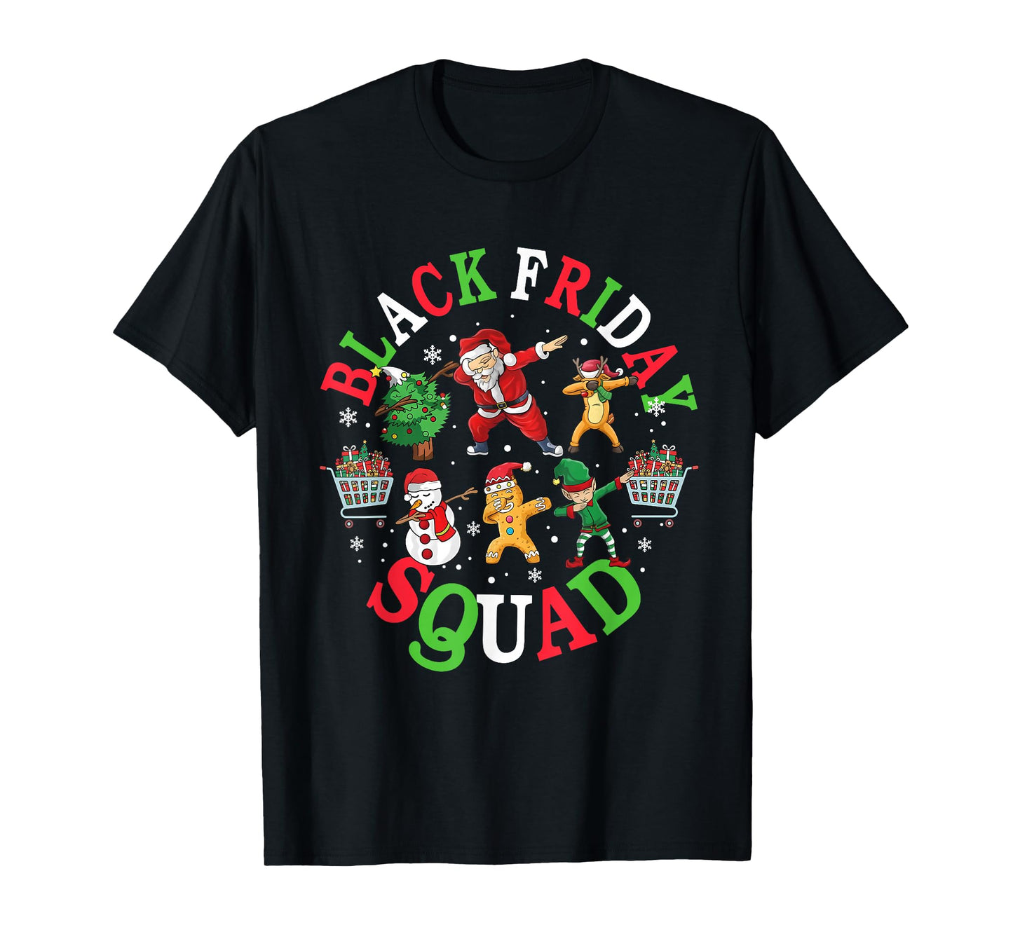 Christmas Black Shopping Funny Dabbing Squad Friday Shopping T-Shirt