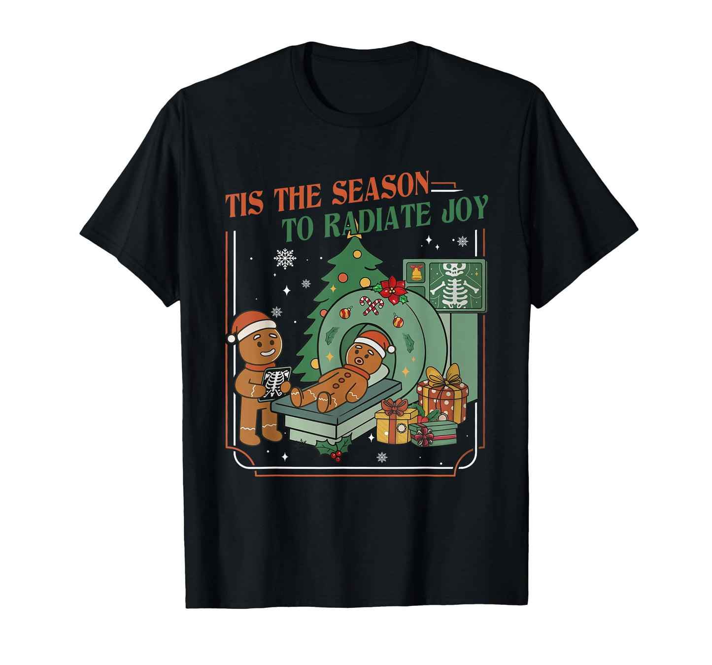 Radiology Technologist Christmas Gingerbread X-ray Holiday T-Shirt