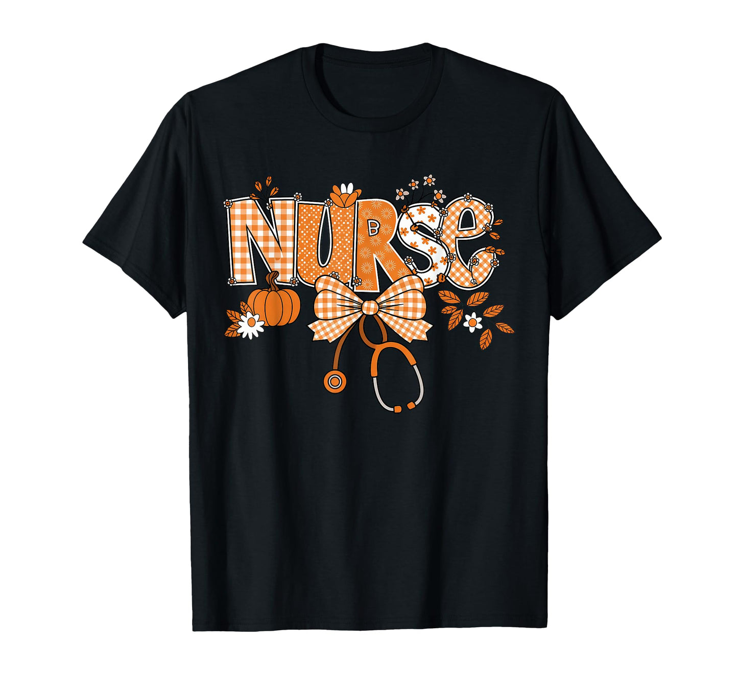 Retro Pumpkin Nurse Life Stethoscope Fall Autumn Nurse T-Shirt