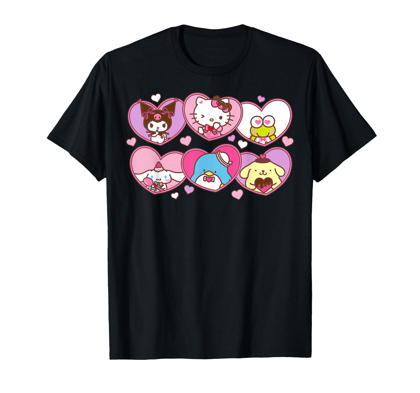 Hello Kitty Valentine's Day Sanrio Characters Heart Frames T-Shirt