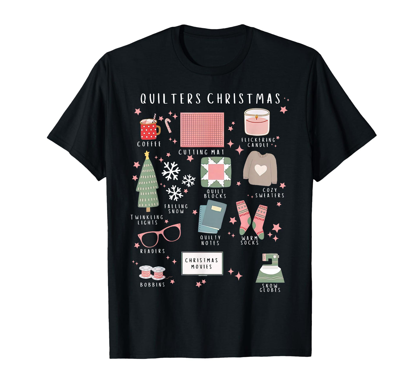 Christmas Quilter Quilting Sewing Quilt Retreat Xmas Pajama T-Shirt