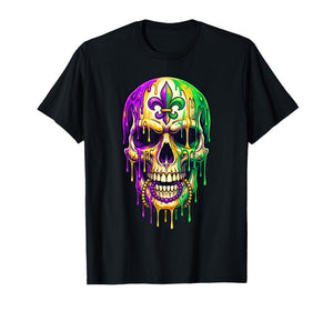 Mardi Gras Skull Fleur de Lis Voodoo New Orleans Doctor T-Shirt